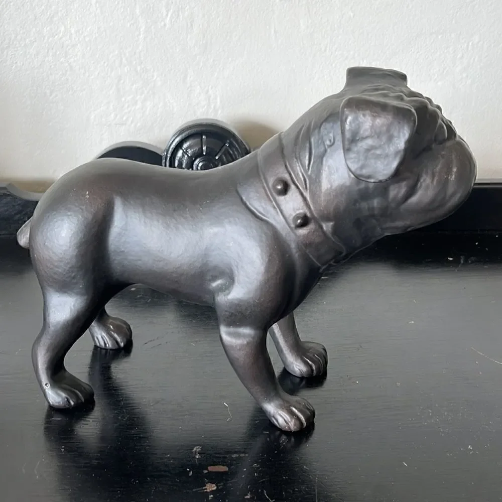 Pottery Barn Antique Bronze Metal bull/Pug Dog Statue